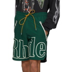 Rhude Green Oversized Logo Shorts