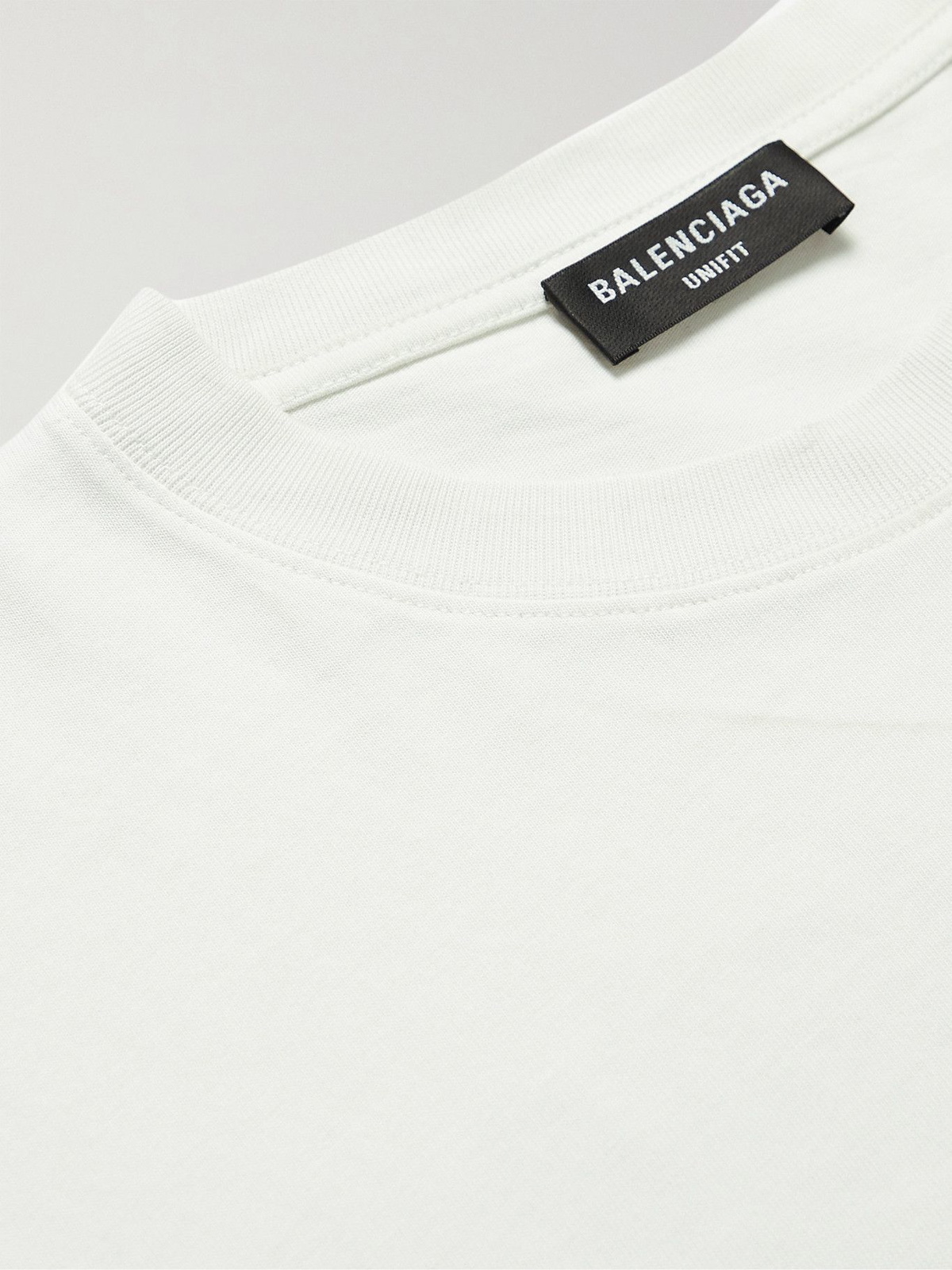 BALENCIAGA - Printed Cotton-Jersey T-Shirt - White