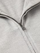 Incotex - Slim-Fit Virgin Wool Half-Zip Sweater - Gray