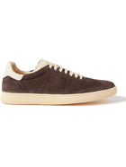 Officine Creative - Kombo Leather-Trimmed Suede Sneakers - Brown