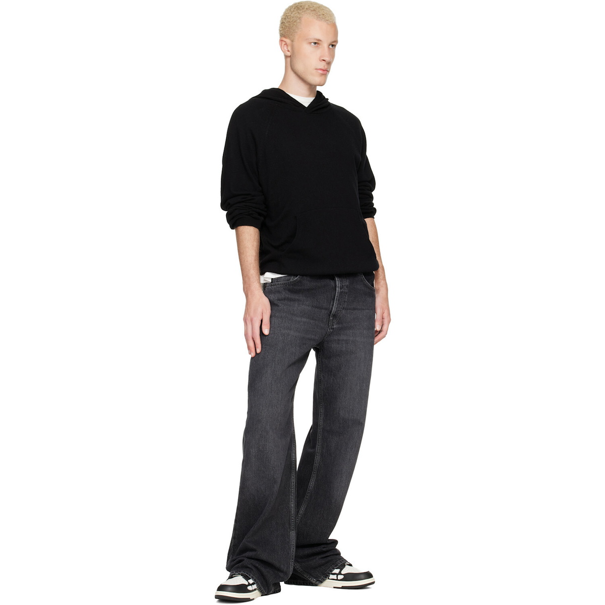 AMIRI Black & White Skel-Top Low Sneakers