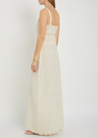 Solaqua Mila Embroidered Cotton Midi Dress Ivory