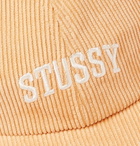 Stüssy - Logo-Embroidered Corduroy Baseball Cap - Orange