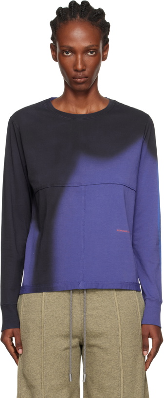 Photo: Eckhaus Latta Navy Lapped Long Sleeve T-shirt