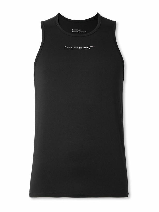 Photo: DISTRICT VISION - Perforated Logo-Print Aloe Stretch-Jersey Tank Top - Black