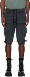 Greg Lauren Black Army Jacket Shorts