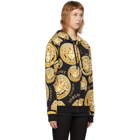 Versace Black and Yellow Medusa Amplified Zip-Up Hoodie