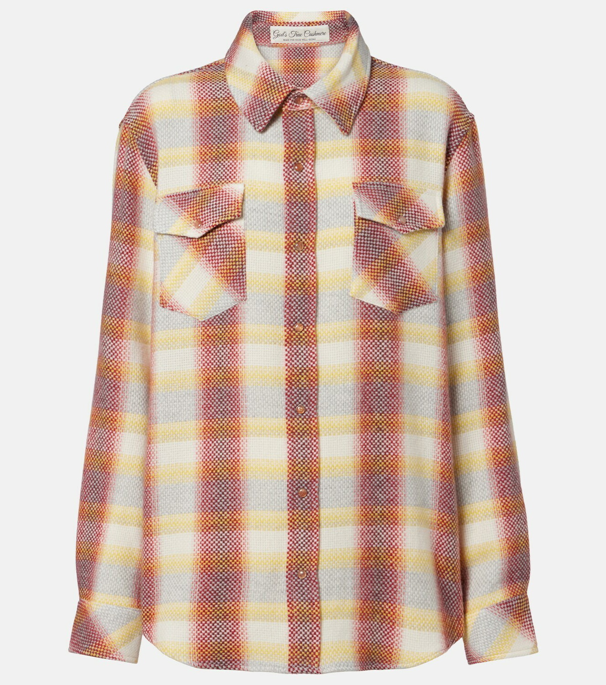 God's True Cashmere Rose Blume cashmere shirt with sunstone
