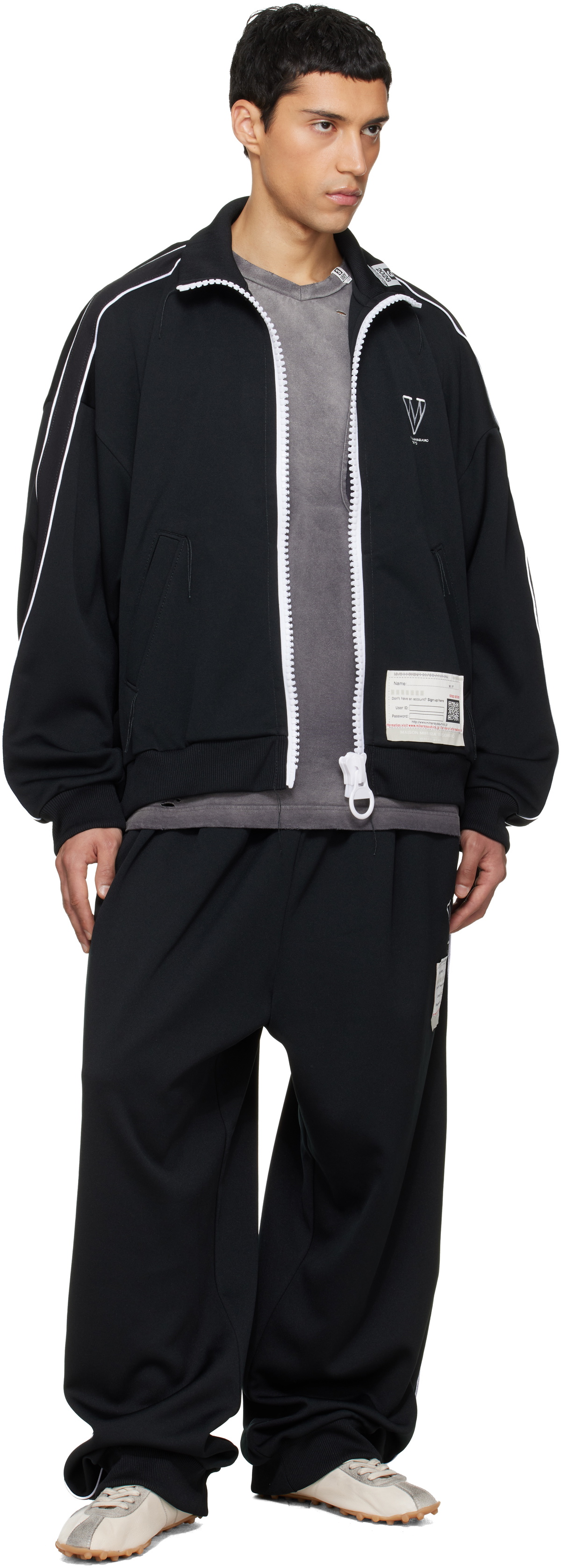 Maison MIHARA YASUHIRO Black Amateur Sewn Like Track Pants