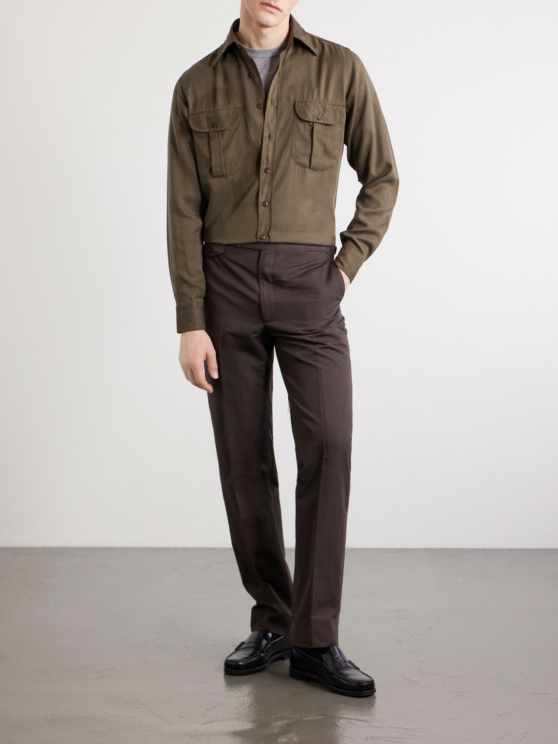 J. Mueser - TENCEL™ Lyocell-Twill Shirt - Green