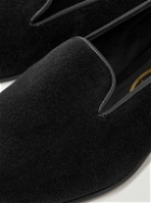 George Cleverley - Windsor Leather-Trimmed Cashmere Loafers - Black