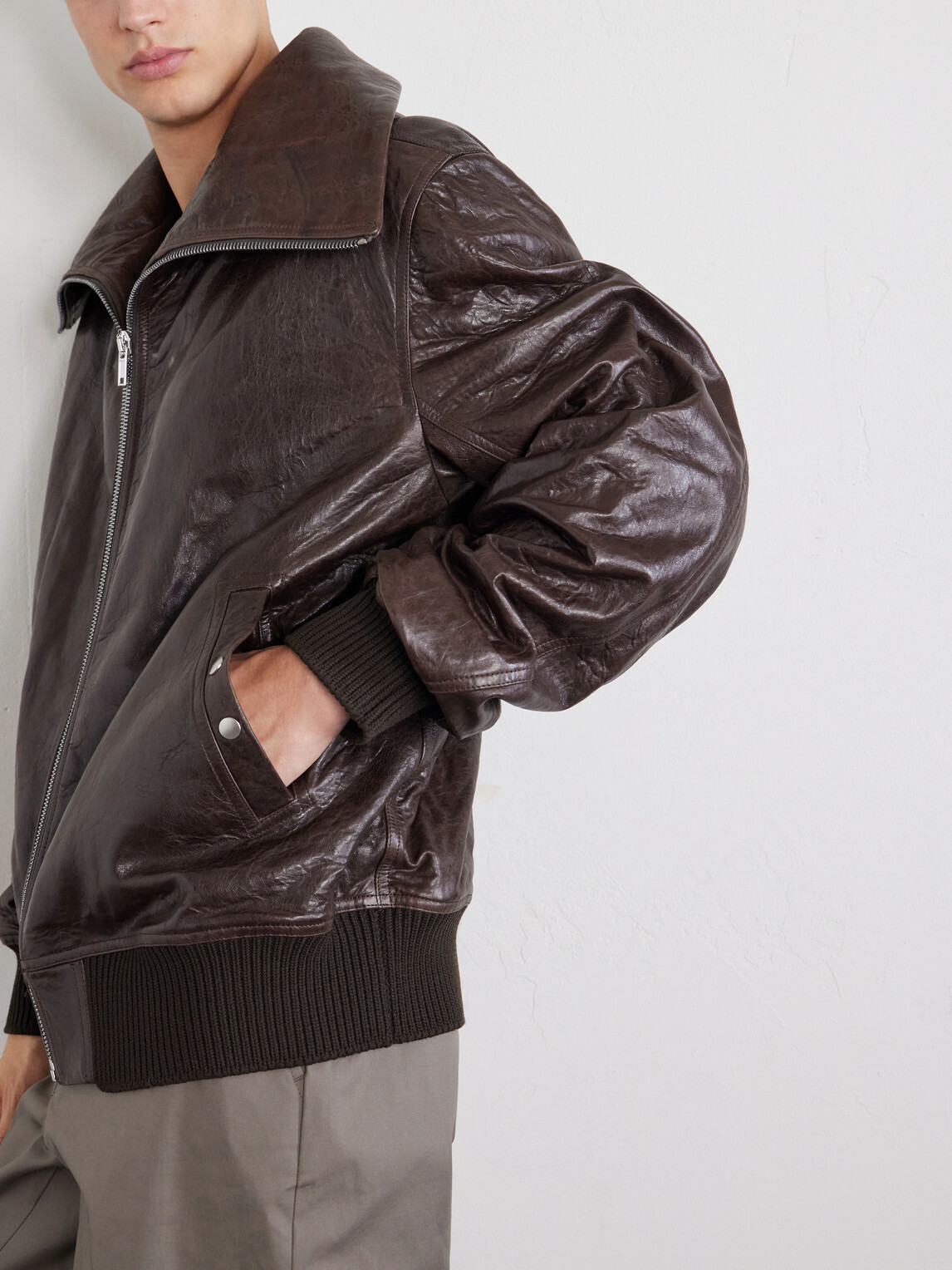 Rick Owens - Dracuflight Leather Jacket - Brown