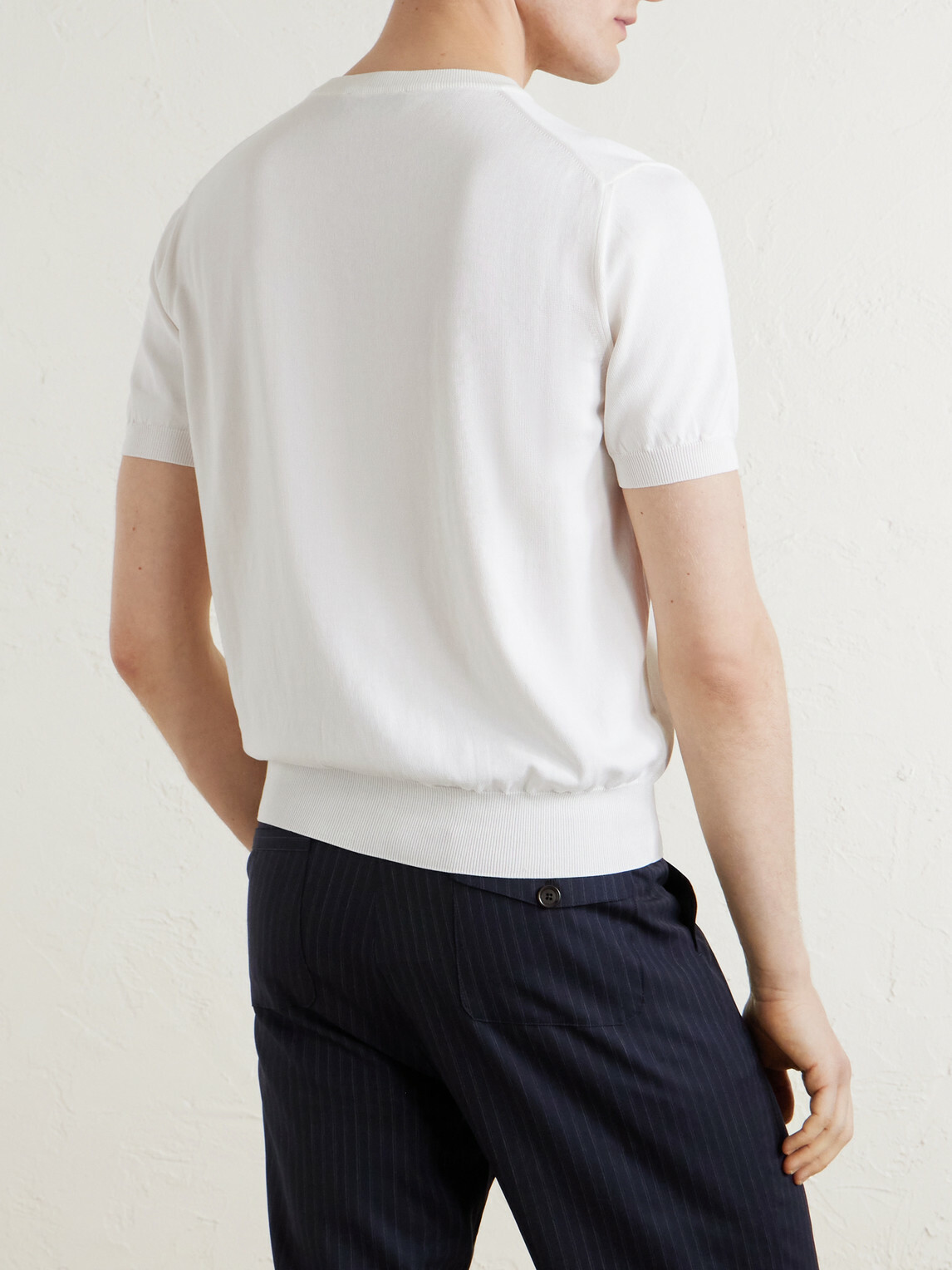 Canali - Knitted Cotton T-Shirt - White