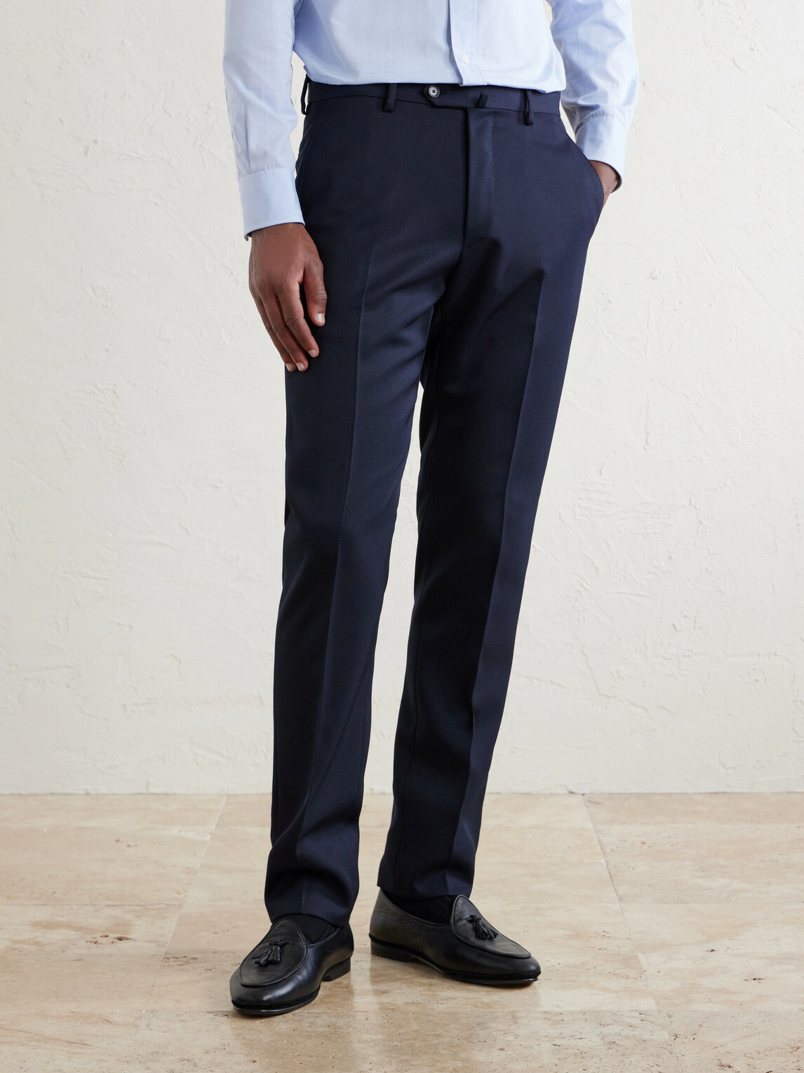 Caruso - Straight-Leg Twill Suit Trousers - Blue