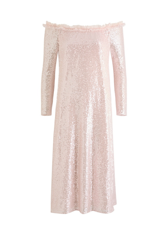 Photo: Needle & Thread Esme Sequin-embellished Tulle Midi Dress Light Pink