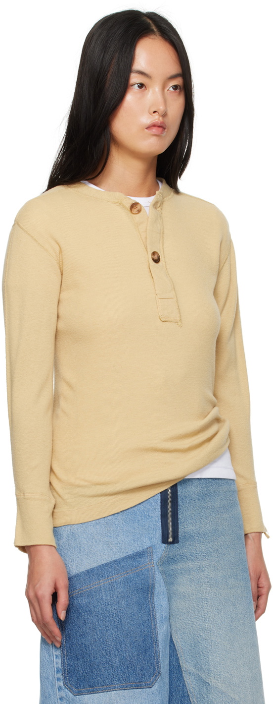 Carter Young Yellow Two-Botton Long Sleeve T-Shirt