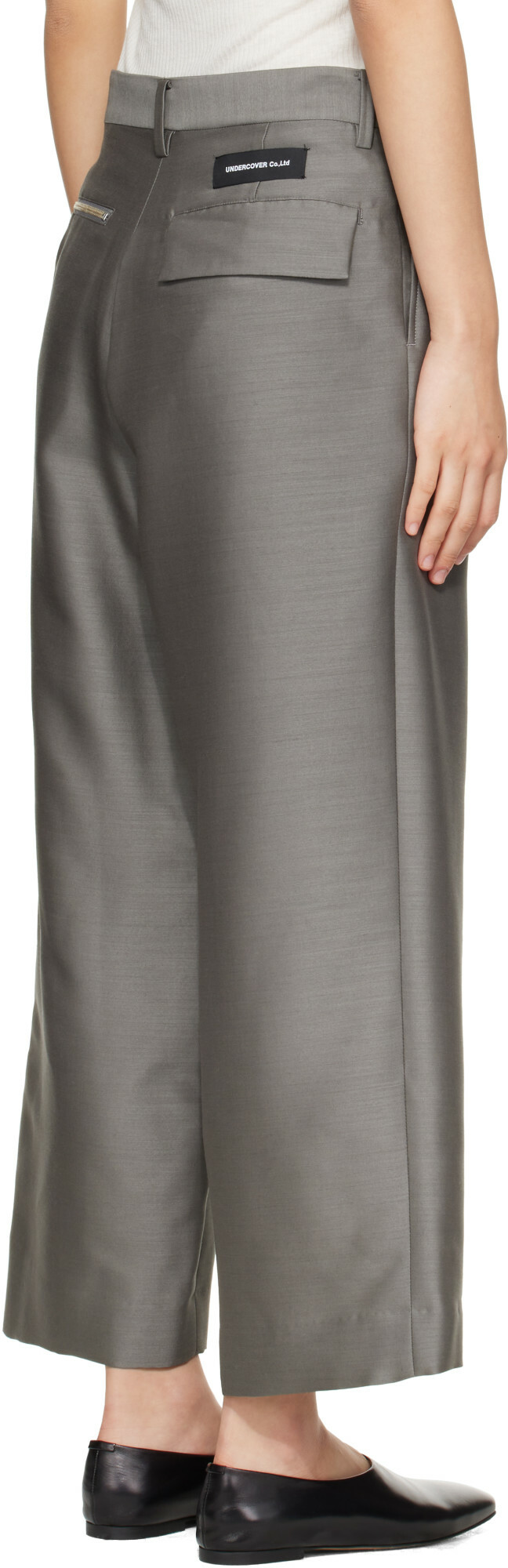 UNDERCOVER Gray Wool Silk Trousers