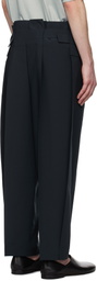 132 5. ISSEY MIYAKE Navy Flat Tuck Trousers