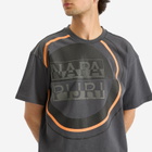 Napapijri Men's Premium Macro Dimension Print T-Shirt in Dark Grey Solid