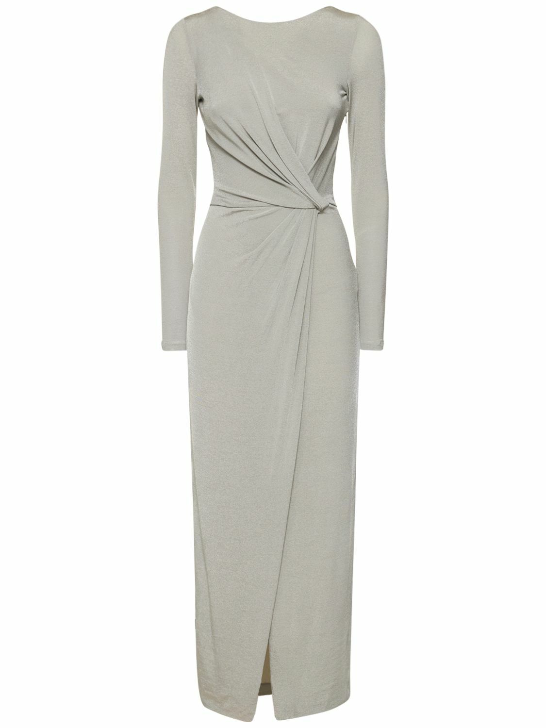 GIORGIO ARMANI - Open Back Draped Jersey Long Dress Giorgio