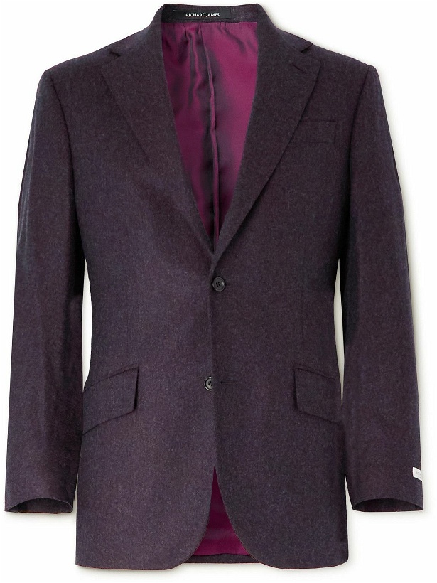 Photo: Richard James - Royal Wool-Flannel Suit Jacket - Purple