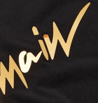 Balmain - Metallic Logo-Print Cotton-Jersey T-Shirt - Men - Black