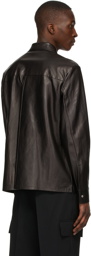 Jil Sander Black Leather Shirt Jacket
