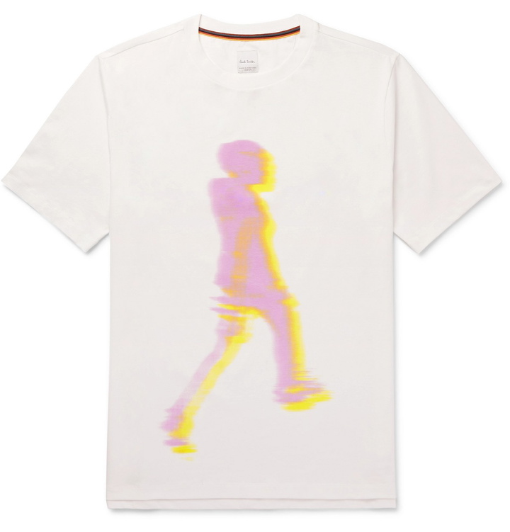 Photo: Paul Smith - Printed Organic Cotton-Jersey T-Shirt - White