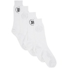 Balmain Two-Pack White Logo Socks