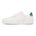 Versace White and Green Jungle Ilus Sneakers