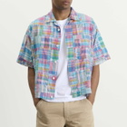 Beams Plus Men's Patchwork Madras Cabana Shirt in Pink