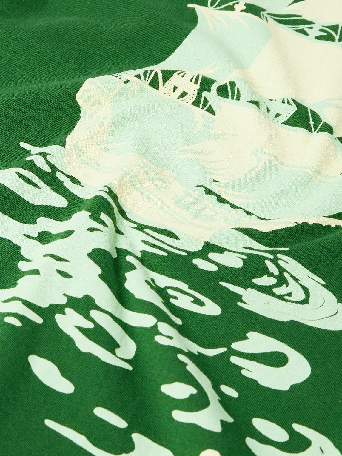 BODE - Pirate Ship Logo-Print Cotton-Jersey T-Shirt - Green