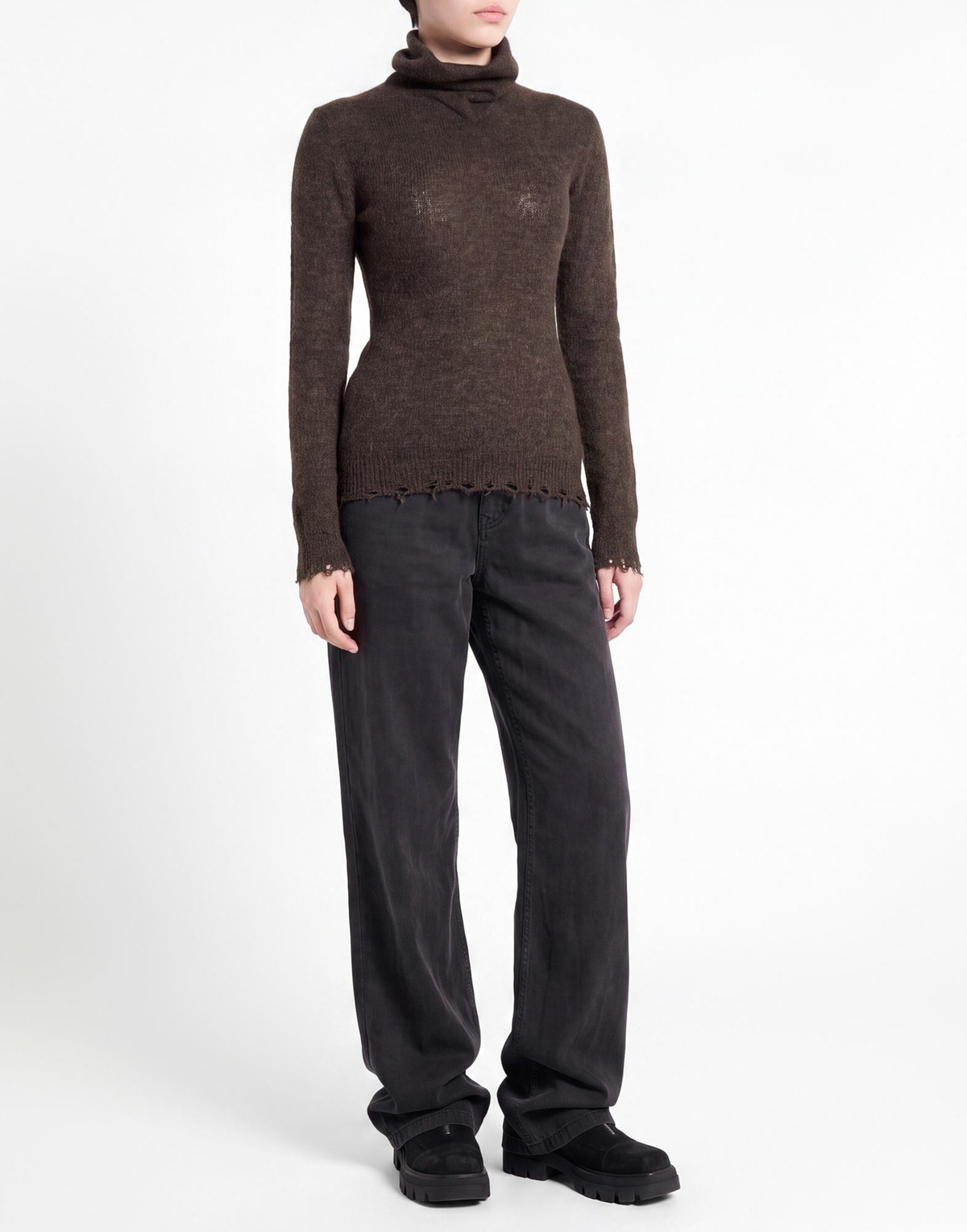 Giorgio Brato Womens Turtleneck Dark in Brown