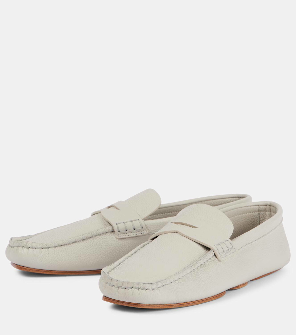 Khaite Billy leather penny loafers