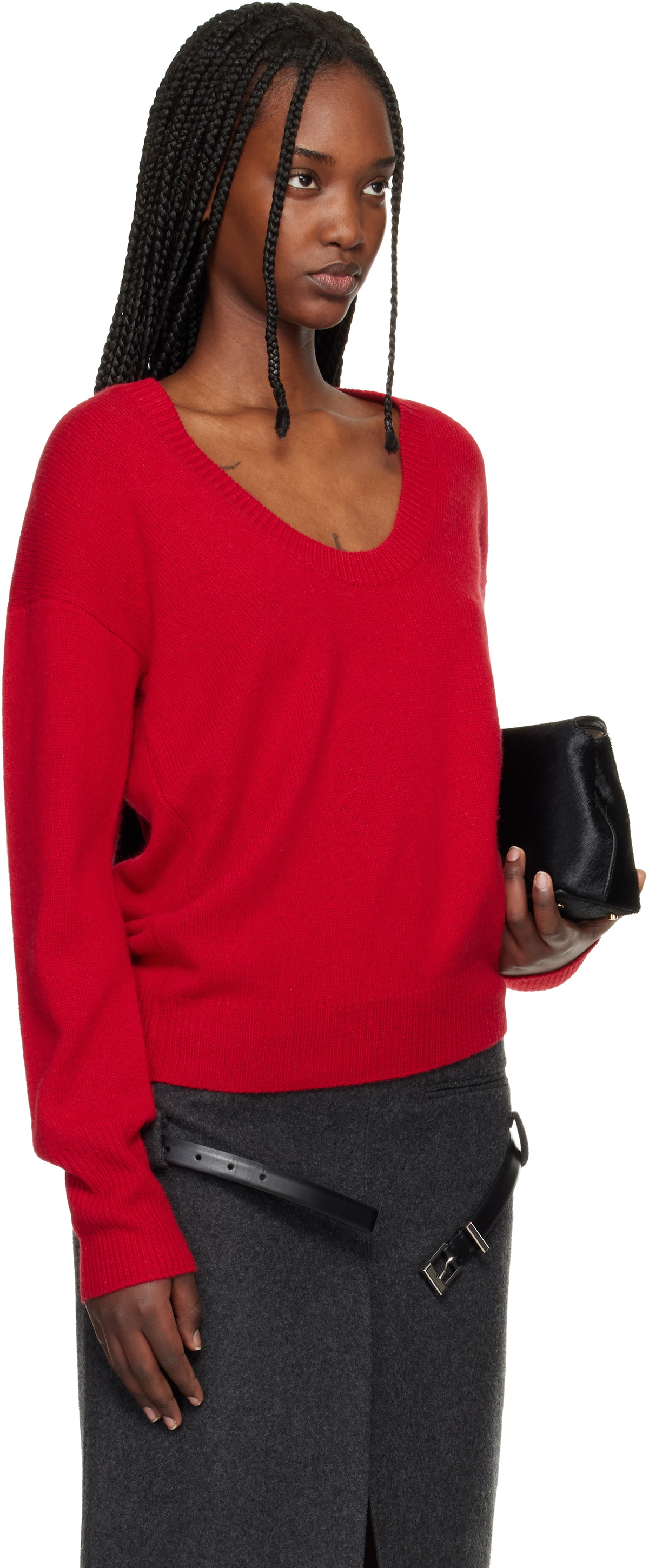 Commission Red U Neck Sweater