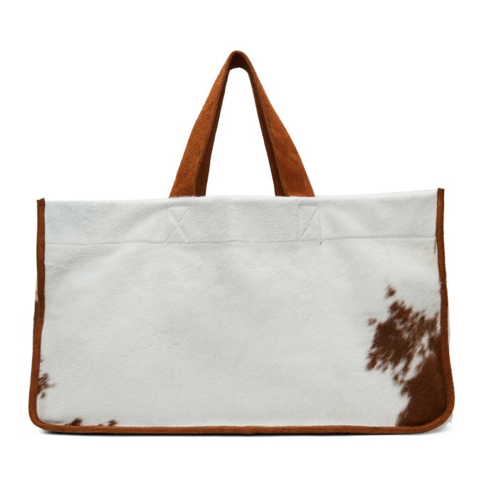 Photo: Bode Brown and White Cowhide Log Tote