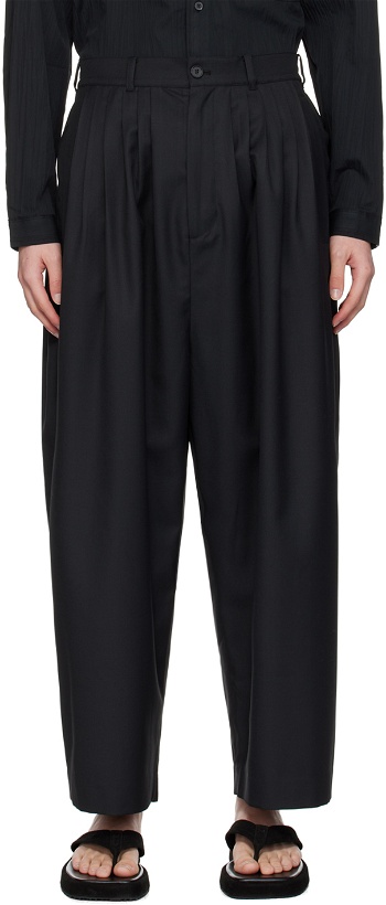Photo: Youth Black Easy Pleats Trousers