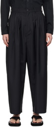 Youth Black Easy Pleats Trousers