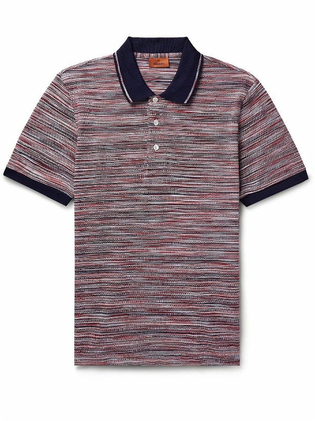 Photo: Missoni - Space-Dyed Cotton-Piqué Polo Shirt - Red