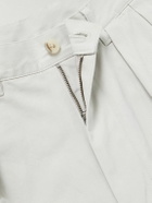 Beams Plus - Tapered Pleated Cotton-Twill Trousers - Neutrals
