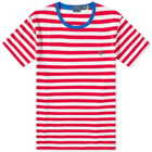 Polo Ralph Lauren Men's Stripe Custom Fit T-Shirt in Pandora Red/White