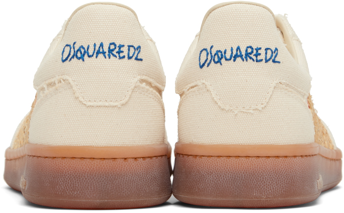 Dsquared2 Beige Summer Lovers Raffia Boxer Sneakers