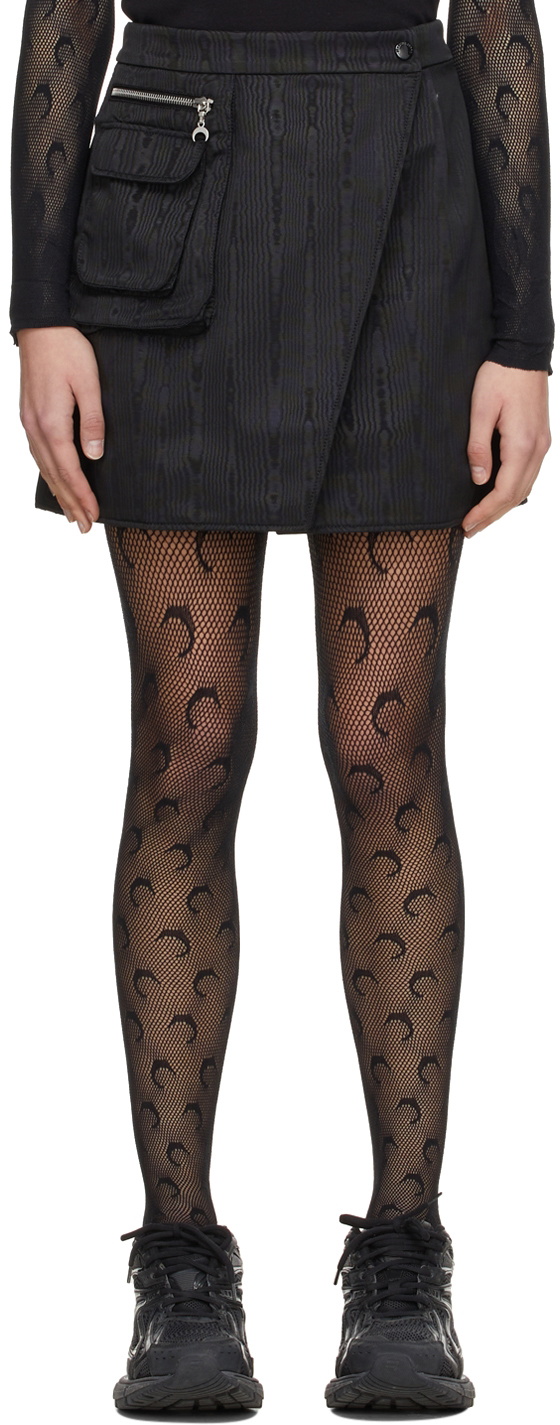 Marine Serre Recycled Moon Fishnet Tights in Black