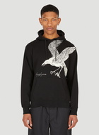 Graphic Print Hooded Sweatshirt in Black