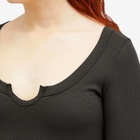 Joah Brown Women's Henley Long Sleeve Top in Vintage Black