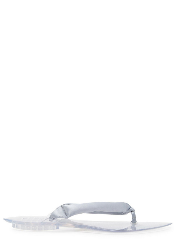 Photo: Alaïa Satin and Tpu Flip Flops Silver