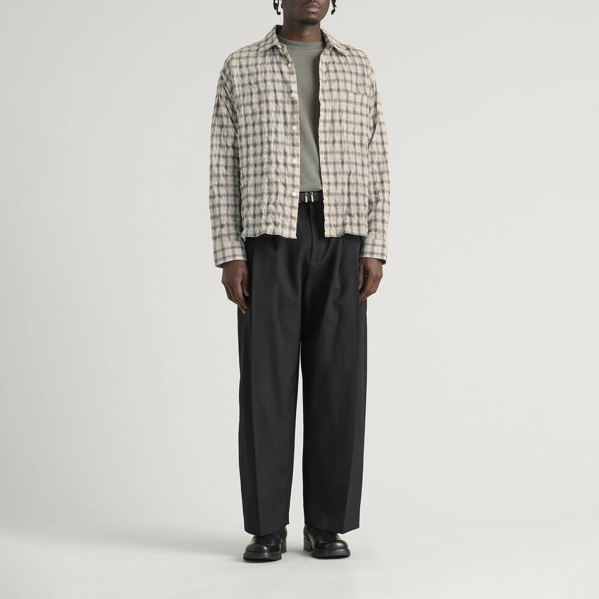 Ronning Men's Japanese Shirt in Cream Check