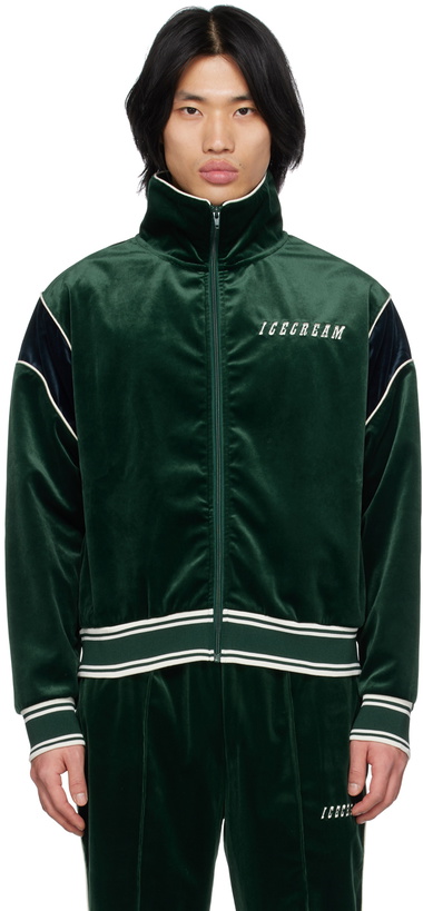 Photo: ICECREAM Green Embroidered Track Jacket