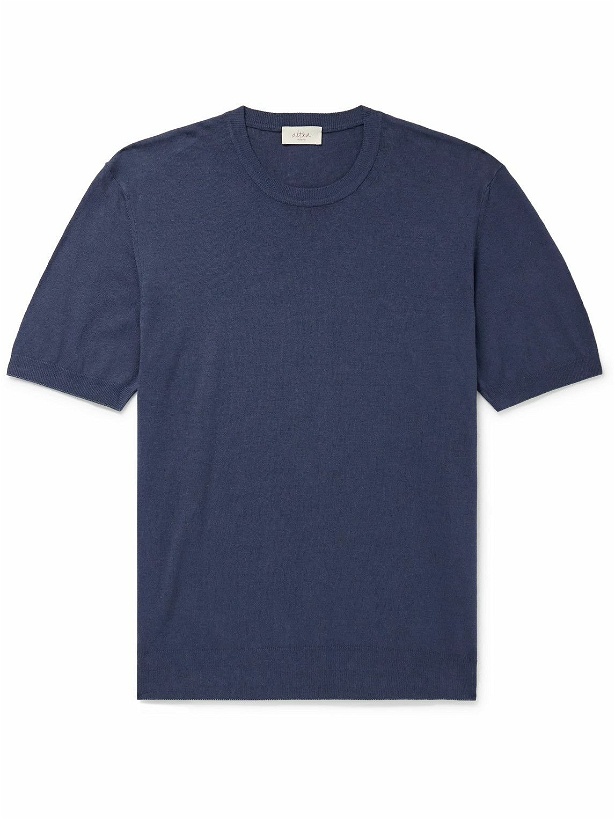 Photo: Altea - Slim-Fit Linen and Cotton-Blend T-Shirt - Blue