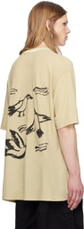 Song for the Mute Beige 'Coordinates' Oversized T-shirt